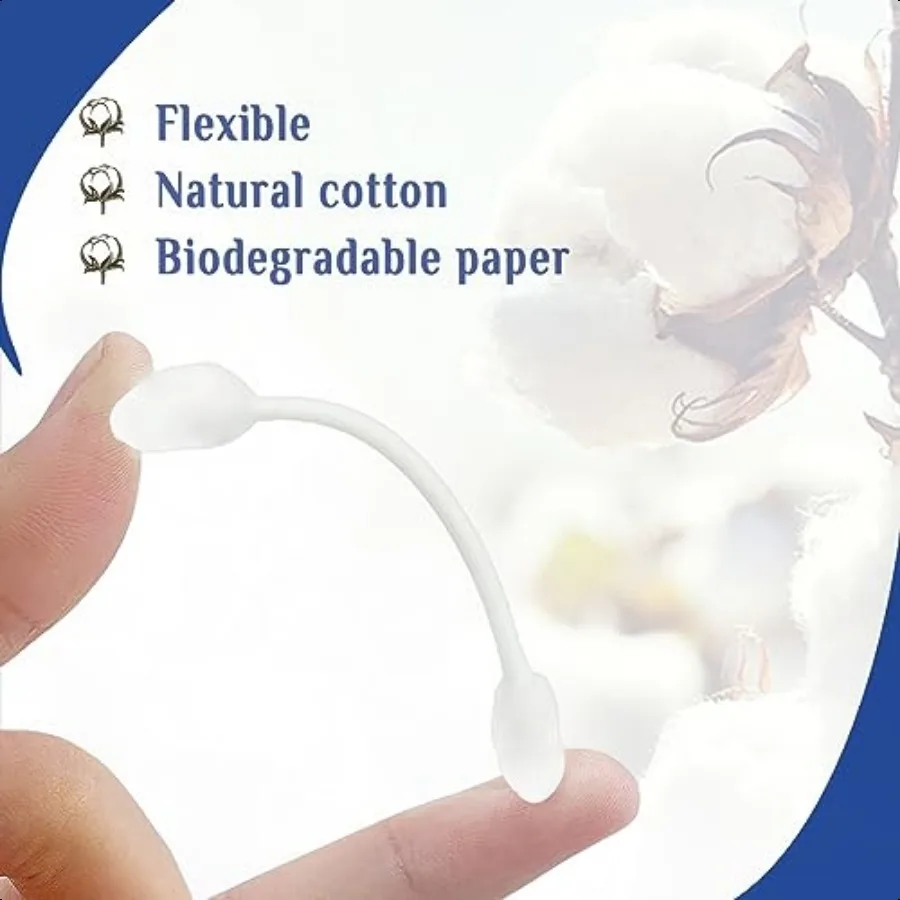 프리미엄 면봉, 미용 및 가정용, 100% 순면 500개입 오리지널 면봉.