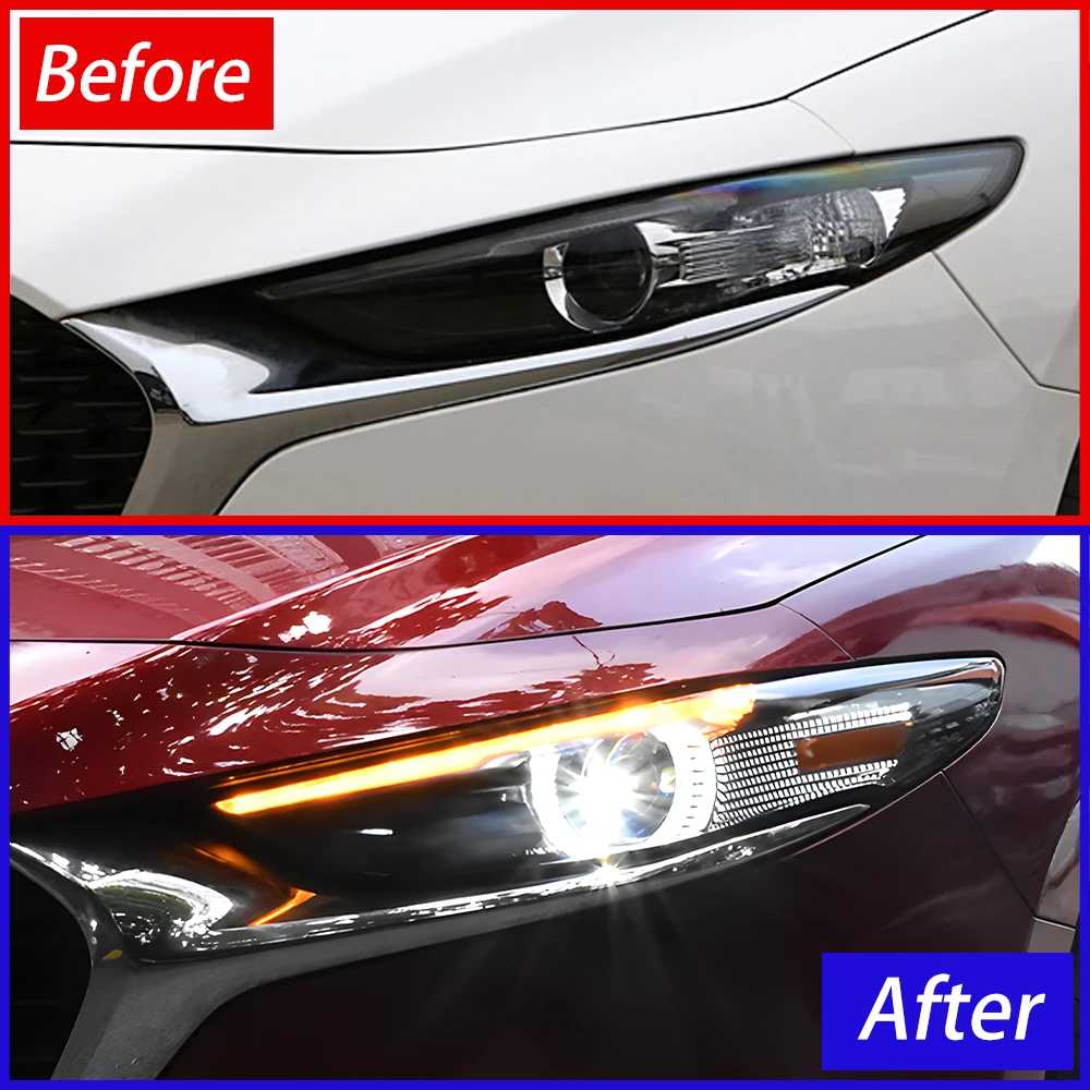 For Mazda 3 Axela 2020-2021 LED Auto Upgrade New Headlights Assembly Projector Lens Car Tool Accessories Plug and Play