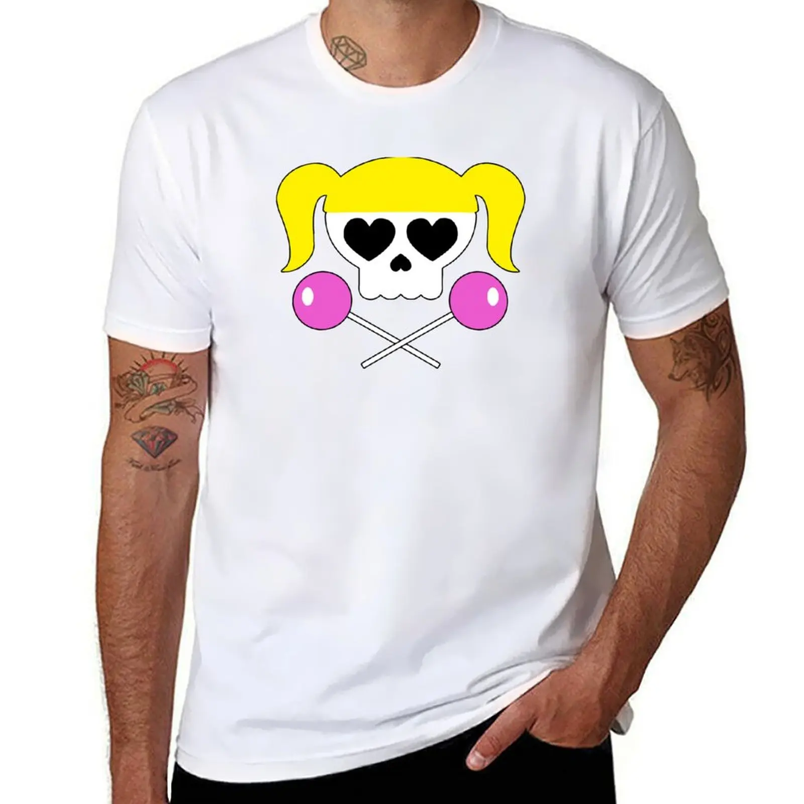 

Lollipop Chainsaw She Skull T-Shirt t shirt man cotton t shirts for man graphic vintage T-Shirt