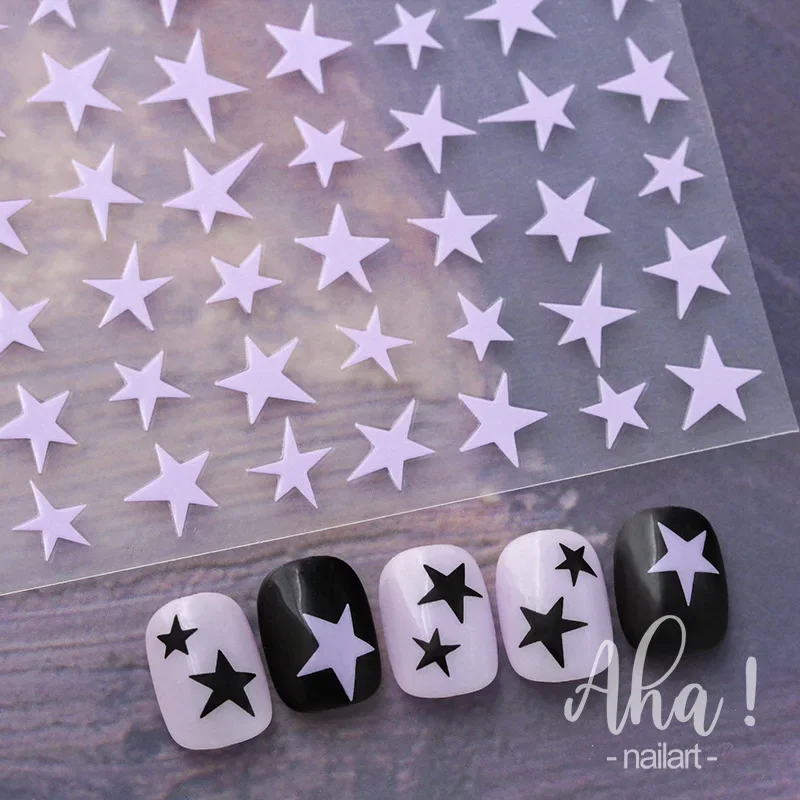 1pcs 5D Sweet Cool Star Design Nail Art Charms Kawaii Macaron Star Nail Decoration Decals DIY Press on Manicure Accessories Par 3