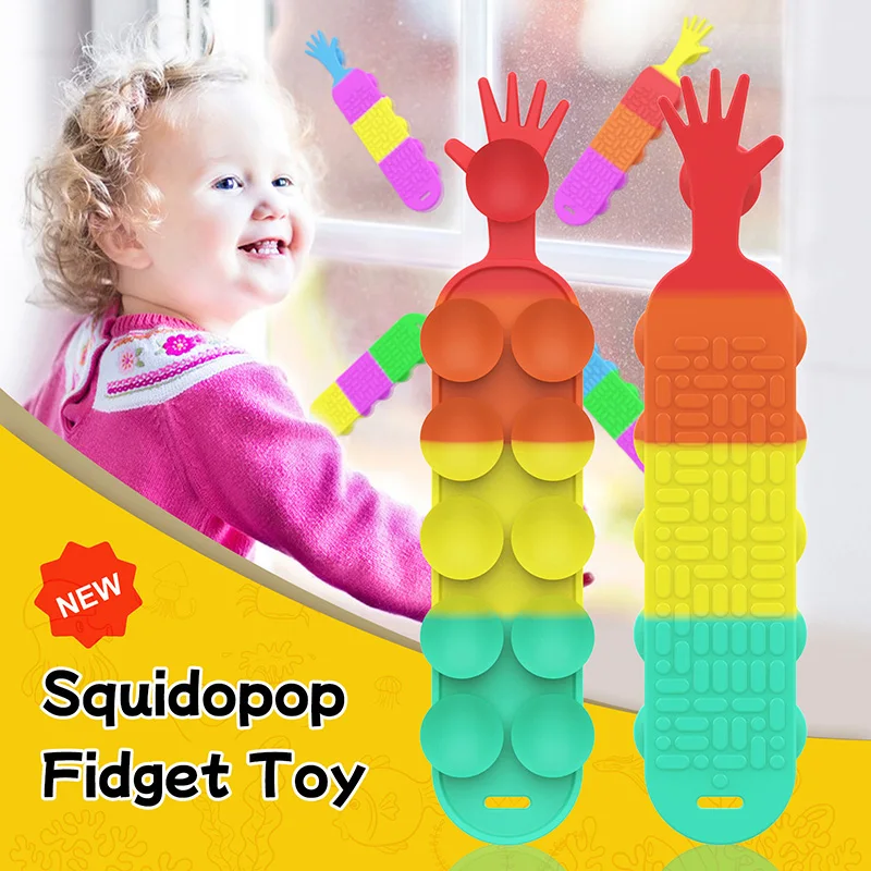 Squidopop ventosa fidget praça pat pat folha de silicone brinquedo crianças alívio do estresse squeeze brinquedo antiestresse macio brinquedo mole