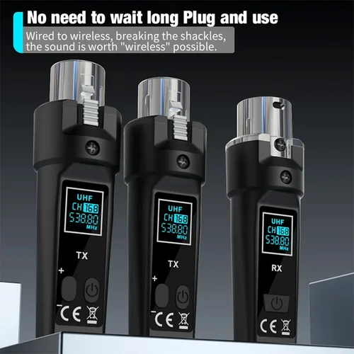 Imagen 2 del producto KDES G2 micrófono convertidor inalámbrico transmisor XLR y receptor de micrófono cancelación de ruido inteligente calidad de sonido clara