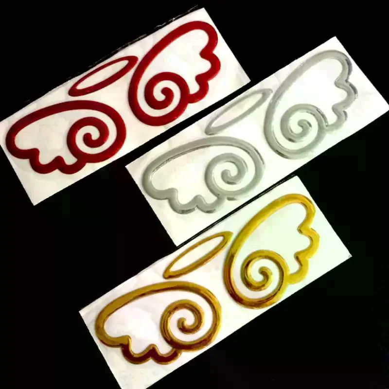 

1/5Pcs Rear Car External Modification Accessories PVC 3D Angel Wings Personalized Car Label Decoration