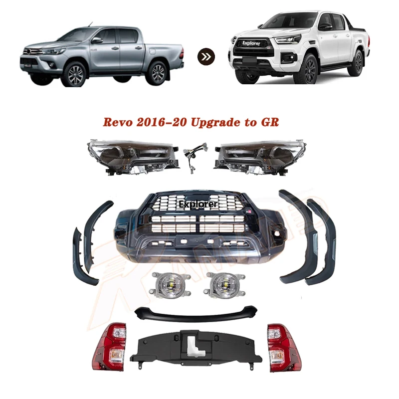 Bodykit For Hilux Revo Rocco 2016-2021 Upgrade To Rocco 2023 GR Sport Facelift Body Kit For Hilux GR Sport Thailand