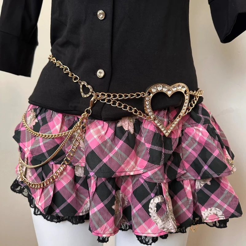 Women's Body Chain Ladies Accessories Mars Y2k Style Princess Girl's Belts Love Diamond Waist Chain Belt Spice Girl Gift