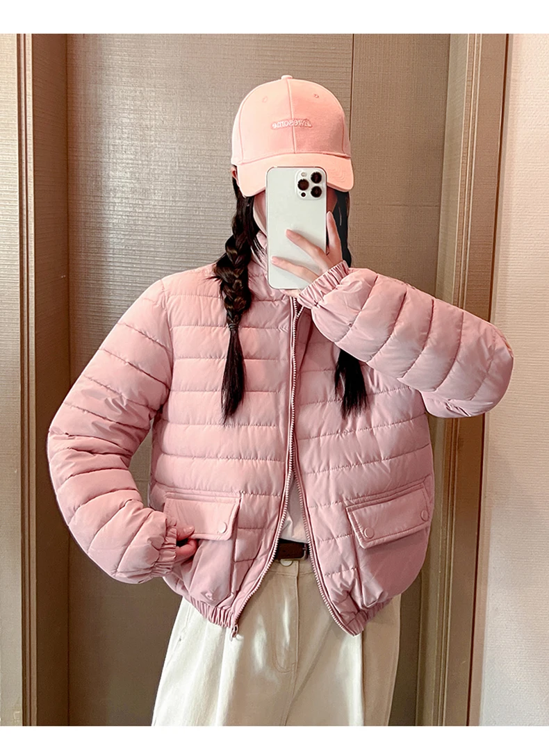 

2025 New Early Autumn Women's Clothing Versatile Fashion Loose Casual Long-sleeved Pocket Decoration Cotton Jacket Coat