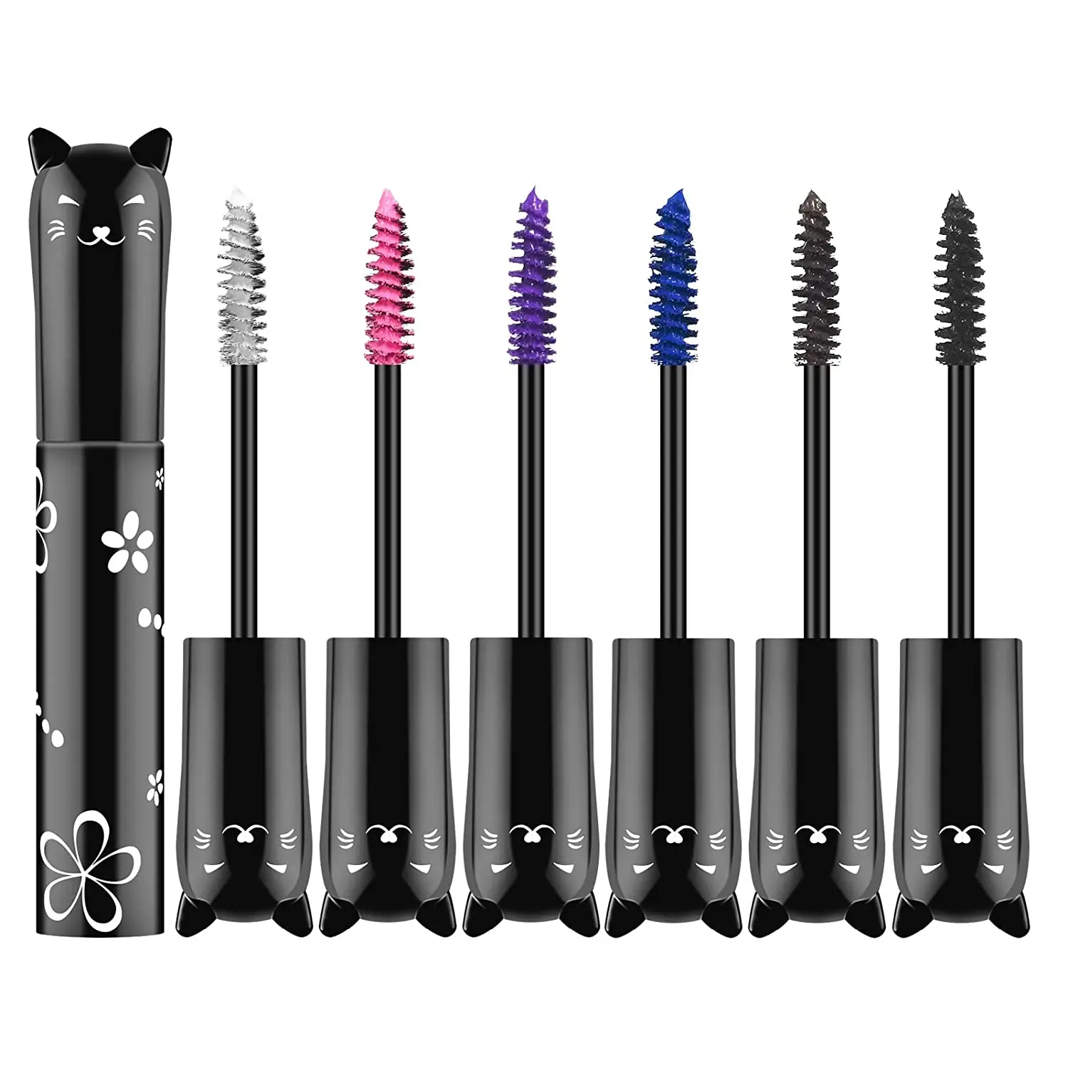 Trắng Xanh Đen Hồng Tím Mascara Chống Thấm Nước Làm Dài Lông Mi Dày Curling Mascara Không Dễ Dàng Bị Nhòe Trang Điểm Mắt