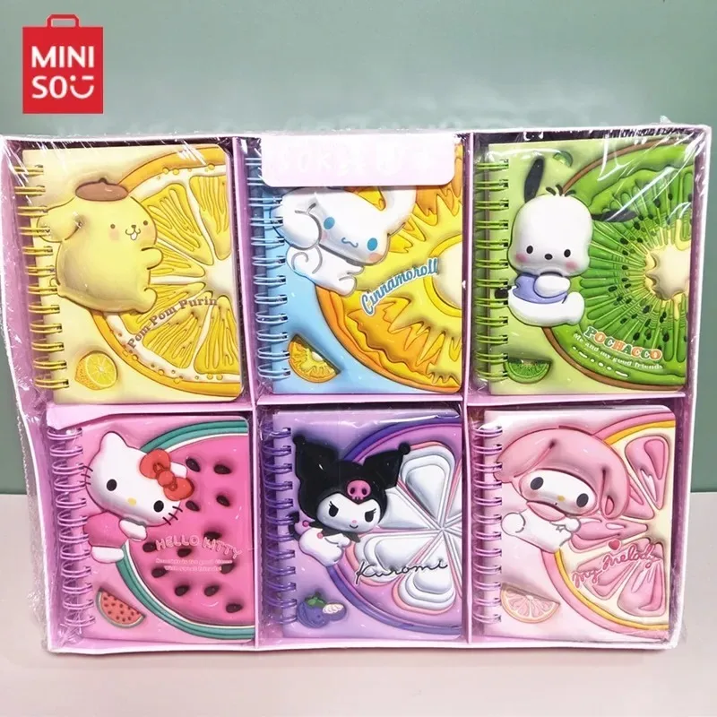 Sanrio Cute Hello Kitty Kuromi My Melody Pachacco Stereo Student Notebook Anime Cartoons Fruit Bloat Design Manual Book