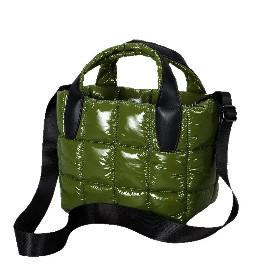 شتاء جديد نفخة المعجنات سيارة الخياطة القطن أسفل حقيبة يد عادية Crossbody حقيبة كتف المرأة العمل النايلون حمل حقيبة بطانة البوليستر
