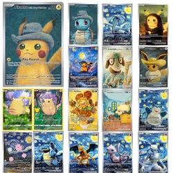 New Anime Self Made Pokemon Van Gogh Museum DIY Pikachu Charizard Squirtle Collection Game Cards Self Made Cards Gift Toys