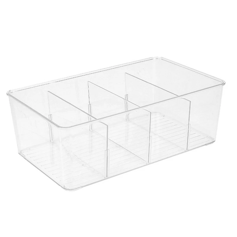 1pc Acrylic Transparent Tea Bag Storage Box With Lid Office Multifunctional Organizer Coffee Compartment