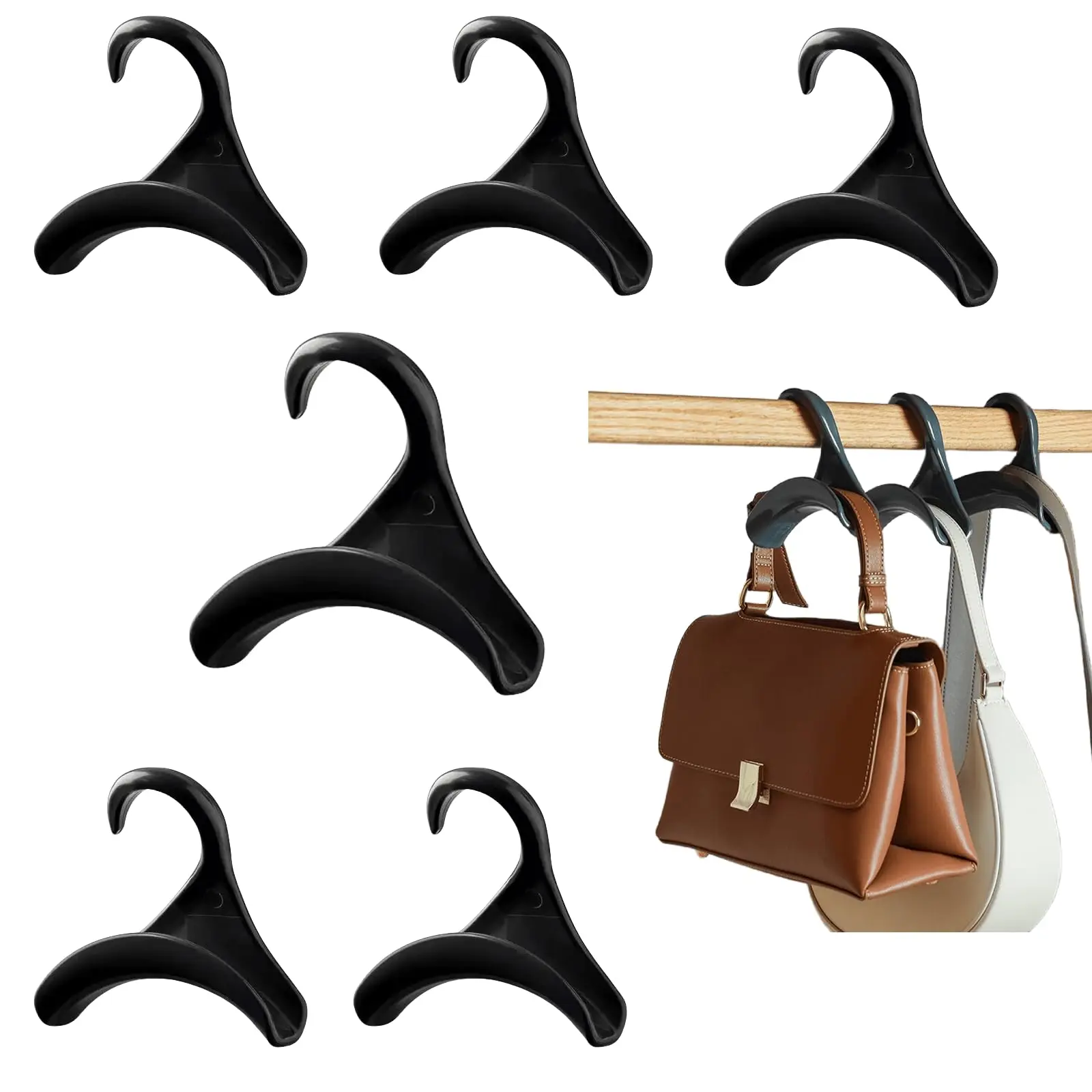 10pcs Tie and Scarf Hangers, Single-Hook Hat Racks, Multi-Functional Belt Hooks/Hangers, and Arched Bag Hooks.