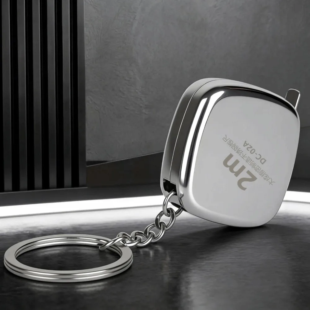 Portable 2m Mini Tape Measure Retractable Stainless Steel Key Ring Tape Measure Precision Measuring Tools Tailor