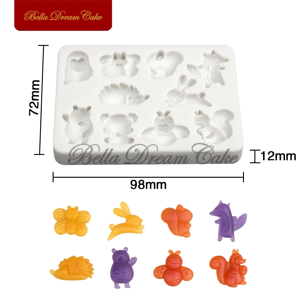 3D Mini Cartoon Rabbit/Bear/Squirrel Silicone Mold Chocolate Fondant Cupcake Mould DIY Clay Model Cake Decoating Tools Bakeware