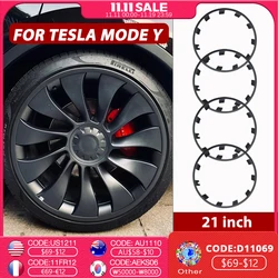 21 Inch Wheel Hub Protection For Tesla Model Y Performance Rim Patch Protectors ABS Wheel Covers hubcaps 2021 2022 2023 2024