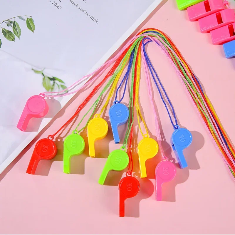 Sporting Goods Plastic Whistle Colorful Cheer Referee Whistle Fan Cheerleading Referee Whistles Outdoor Survival Tools