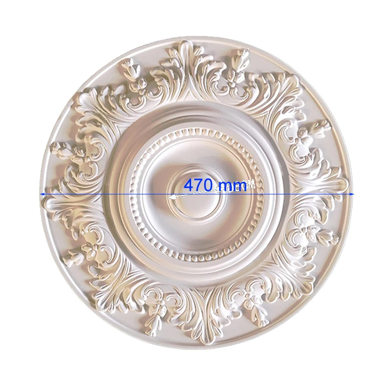 Polyurethane Ceiling Rosette European Style PU Decorative Rose Pendent Lamp Base Wall Moulding Chandelier Ornament Medallion