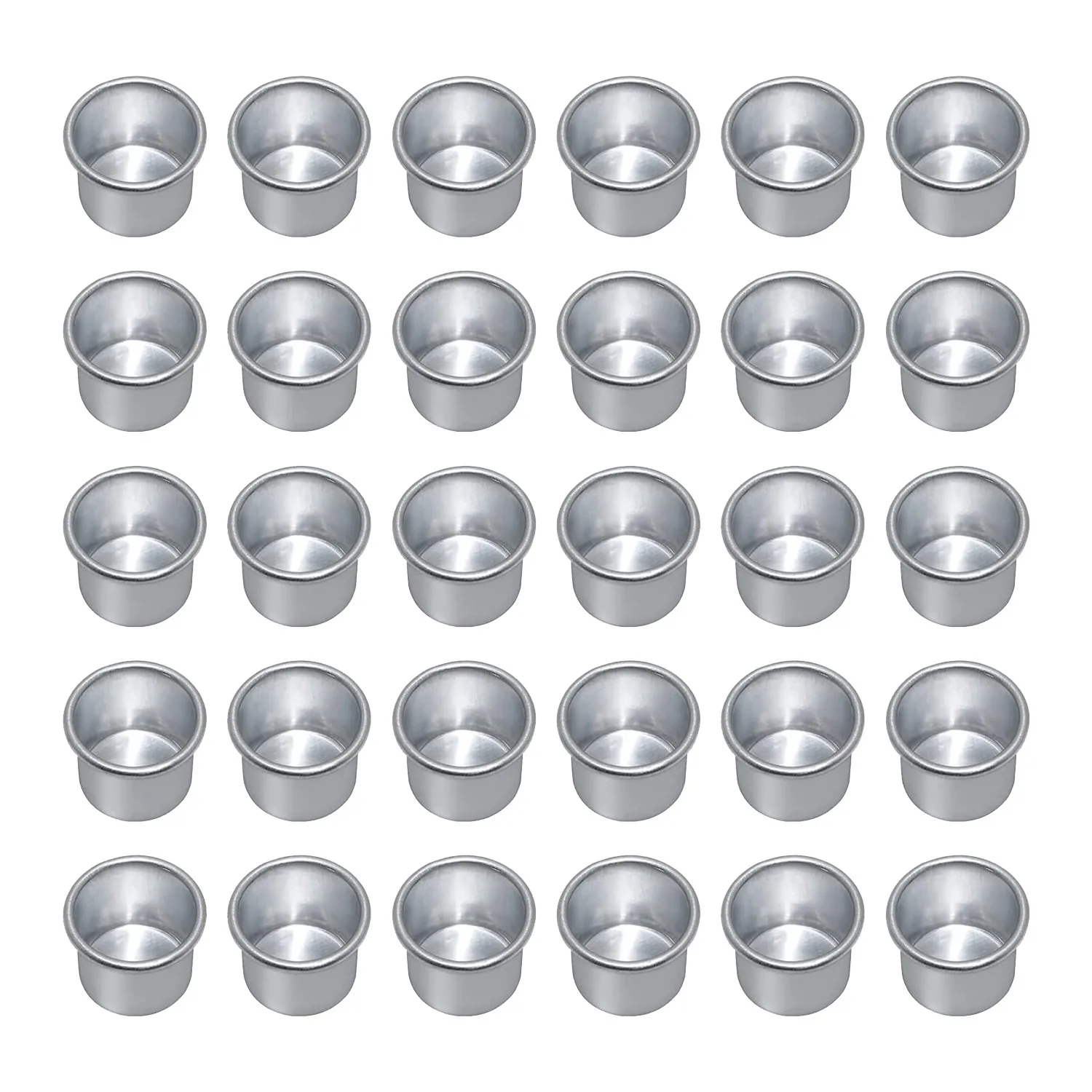 Portacandele per candele coniche, portacandele, luci da tè, candele da tavolo con inserti per candele, portacandele 30 pezzi argento