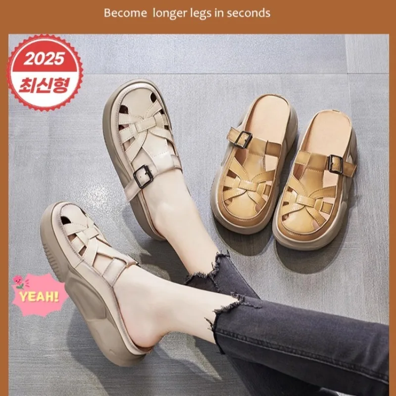 

Женские летние сандалии с тканым ремешком, Нескользящие уличные пляжные тапочки, модная повседневная обувь для прогулок, путешествий