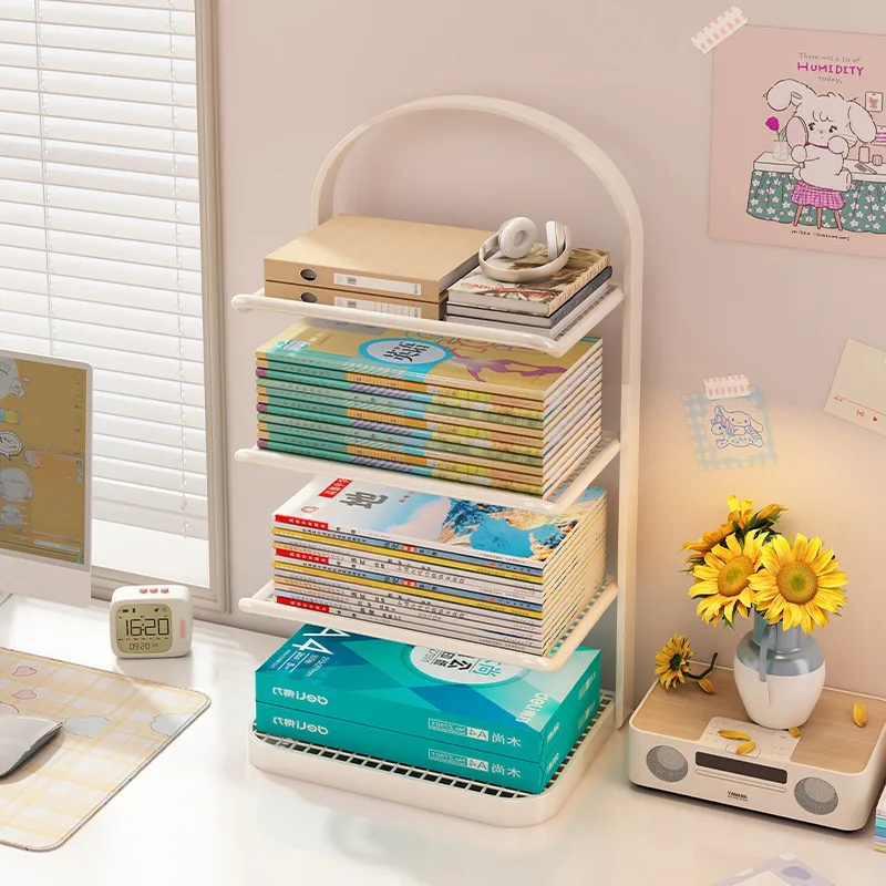 AOLIVIYA Subject Classification Shelf Student Desktop Book Storage Shelf Desk A4 File Organizing Artifact Layered Bookshelf