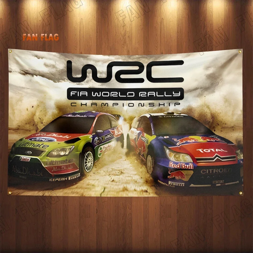 

3x5 футов чемпионата мира по ралли WRC флаг баннер полиэстер с принтом гобелен для гаража или уличного украшения