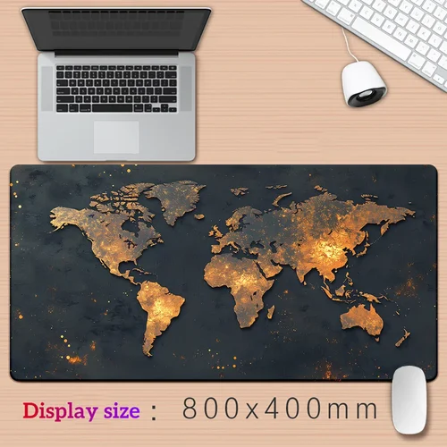 Imagen 2 del producto Alfombrilla de ratón con mapa del mundo, alfombrilla grande para ratón para juegos, alfombrilla de goma para escritorio de 900x400, antideslizante, PC, portátil, Gamer, accesorios de escritorio, alfombrilla para mesa