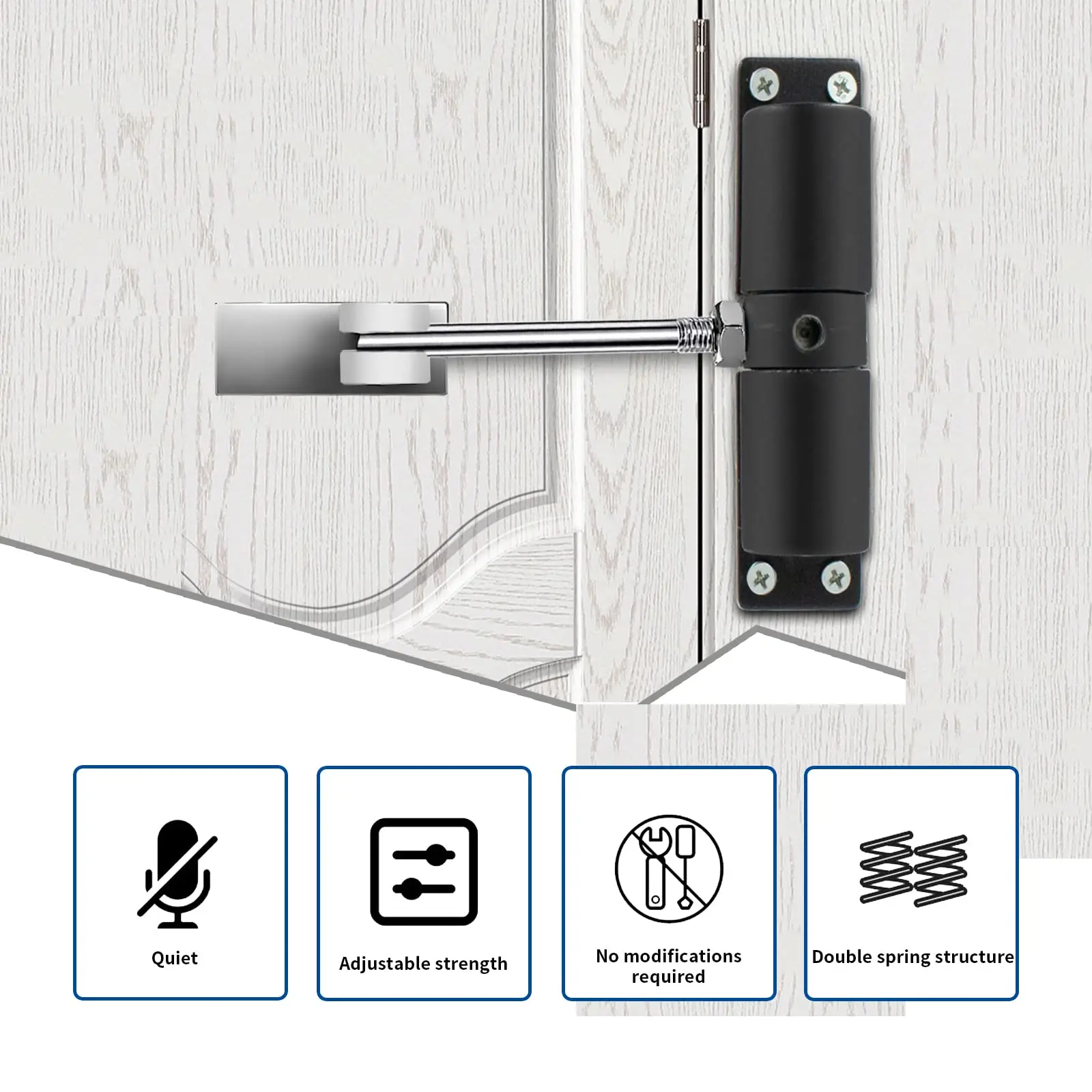 

Safety Spring Door Closers Adjustable Closing Door Hinge Zinc Alloy High Performance Automatic for Automatic Closing of The Door