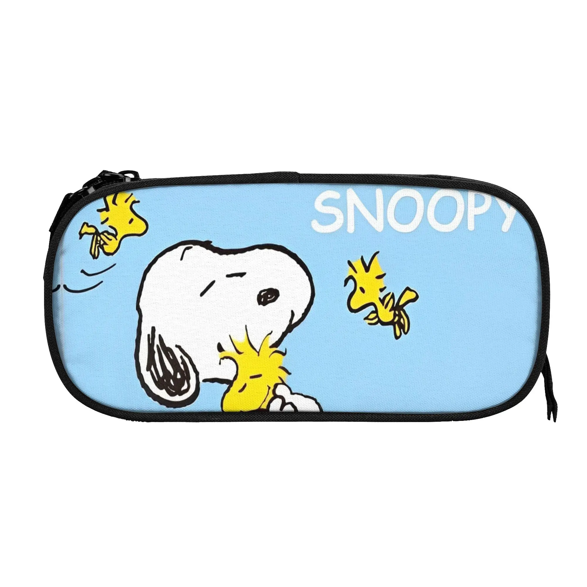 

Large Capacity Pencil Case Snoopys cartoon dog School Supplies Double Layer Pencilcase Women Make Up Bag Gift