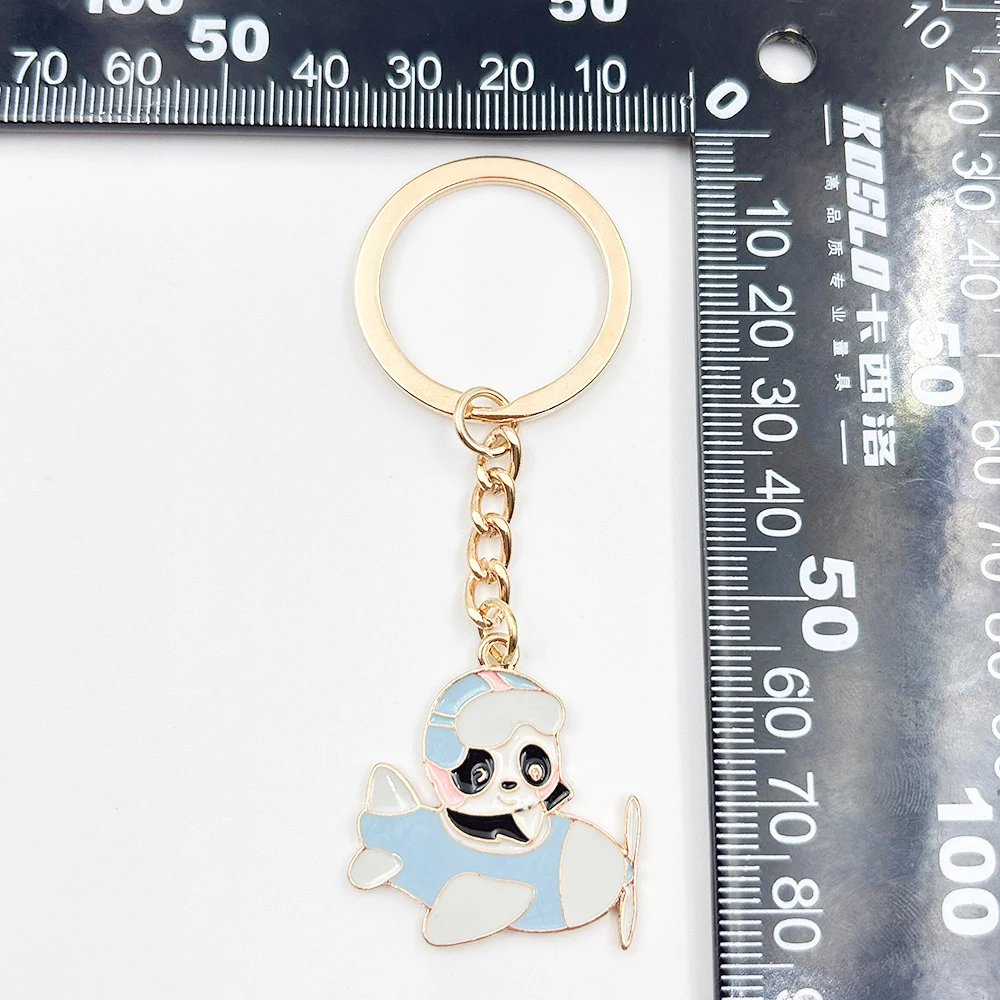 Panda Plane Cat Car Keyring para Mulheres e Crianças, New Fashion Chaveiro, Presente Da Jóia