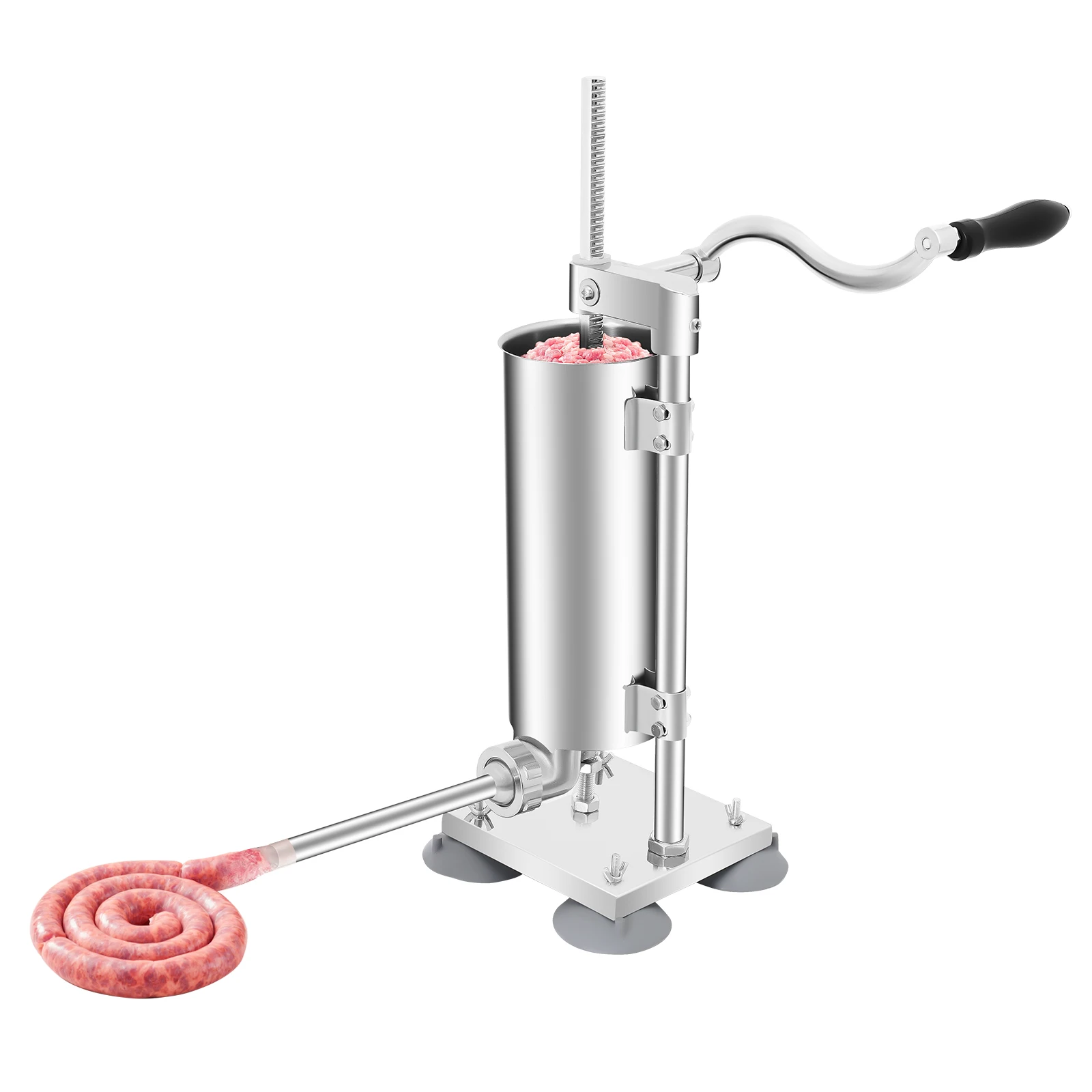 Máquina de llenado de salchichas Vertical de 3L con 4 tubos de llenado, máquina Manual de salchichas de acero inoxidable, herramientas para carne