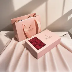 1pc Rose Gift Box Eternal Flower Ring,Pendant,Earrings,Necklace,Jewelry Box Wedding Birthday Party Rose Gift Box Packaging Boxes