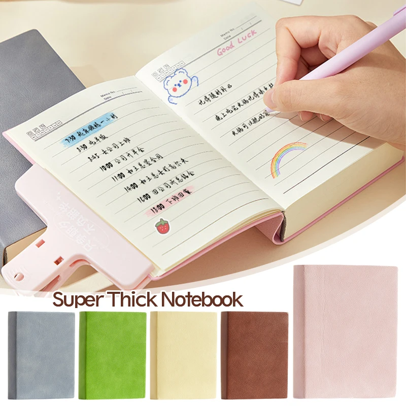 

640pages Super Thick Notebook B6 Blank Notepads Stationery Office Student Notepads PU Cover School Office Supplies