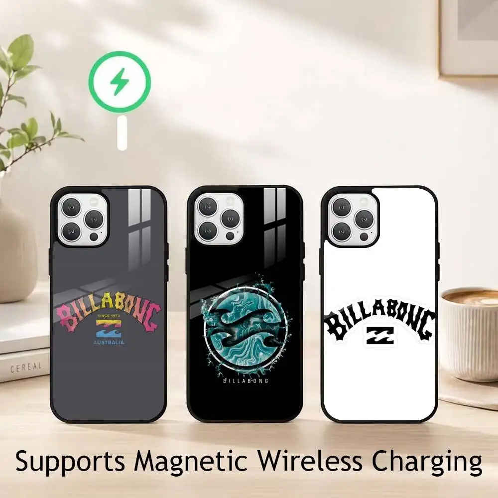 

Fashion B-Billabong logo Phone Case For iPhone17,16,15,14,13,12,11 Plus,Pro Allows magnetic wireless charging