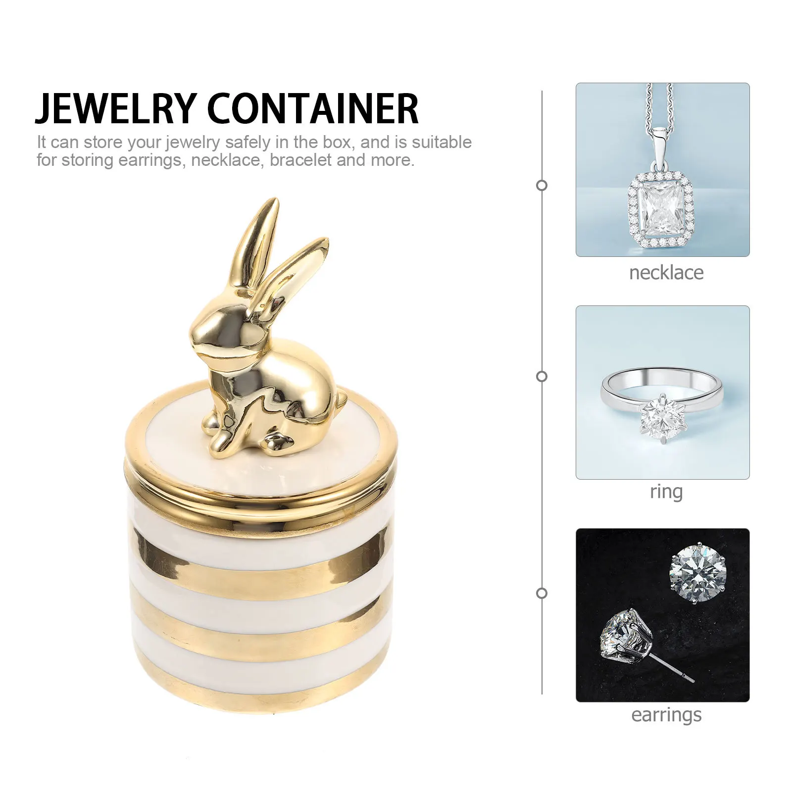 

Керамический органайзер для ювелирных изделий с животными, прочный дизайн, съемная крышка, небольшой футляр с подвесками, держатель для хранения колец, ожерелья