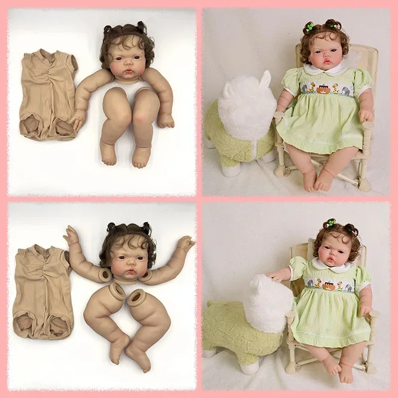 Kit de muñeco realista en blanco, 24 pulgadas, Pickle Awake, ya pintado/no pintado, piezas de muñeca DIY realistas con cuerpo y ojo de tela