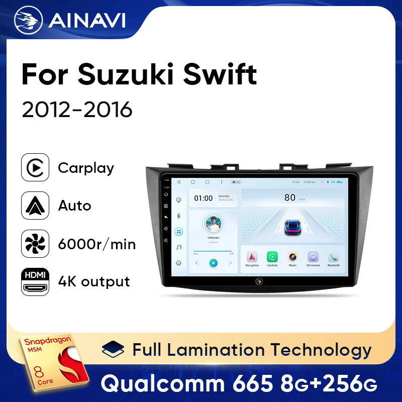 

Ainavi Car Radio Android 13 For Suzuki Swift 3 2011-2017 Car Multimedia Wireless Android Auto Carplay Autoaudio HDMI out 2 DIN