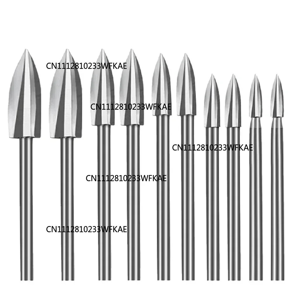 10Pcs Wood Carving Drill Bits Set For Dremel Rotary Tool Engraving Drill Accessories Milling Bit Grinding Woodworking Tool
