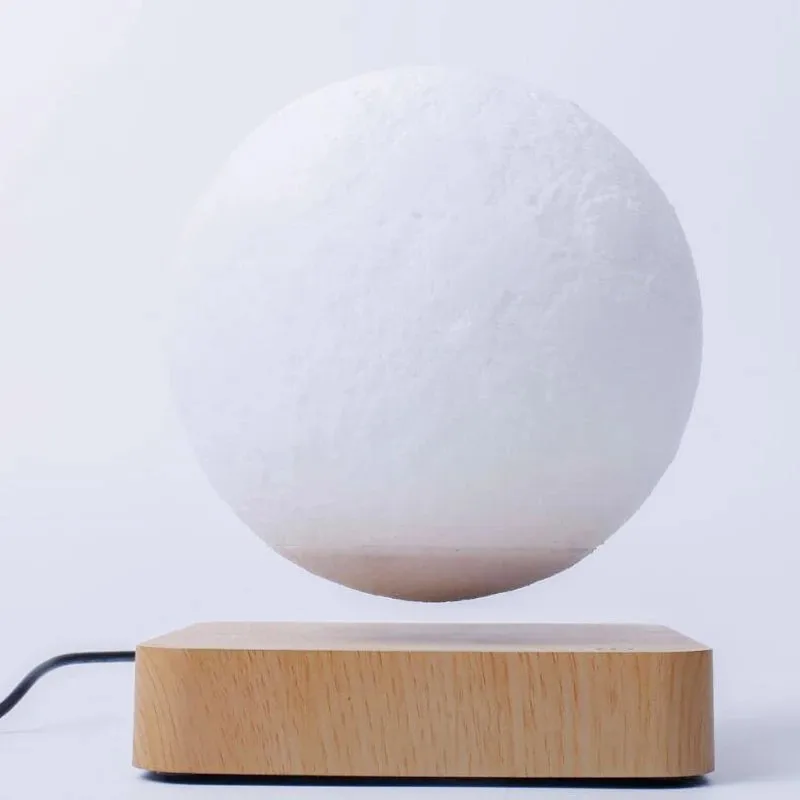 Imagem -03 - Levitating Moon Lamp com Base de Madeira Impressão 3d Led Night Light Magnético Cores T30