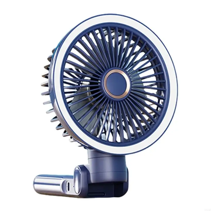 U1JE quạt clip sạc có thể gập lại với đèn LED Night Light USB chạy 3 tốc độ quạt làm mát yên tĩnh để sử dụng du lịch cắm trại