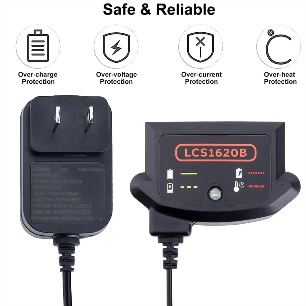 （Special~20V MAX Lithium Battery Charger Replacement for LCS1620B, 20Volts Li-Ion Battery LBXR20 LBXR20-OPE US Plug