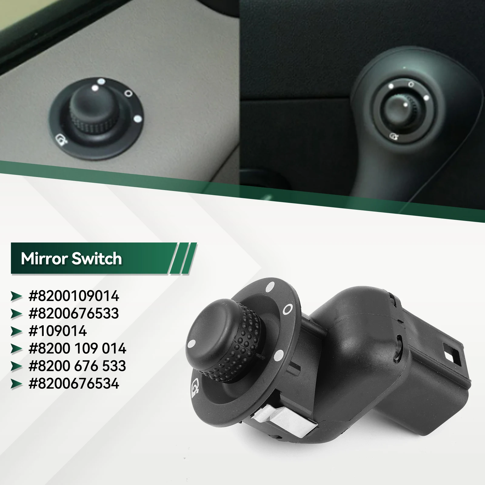 Car Electric Wing Mirror Control Switch Button Adjust Knob 8200676533 109014 8200109014 For Renault Clio III Laguna II Megane 2