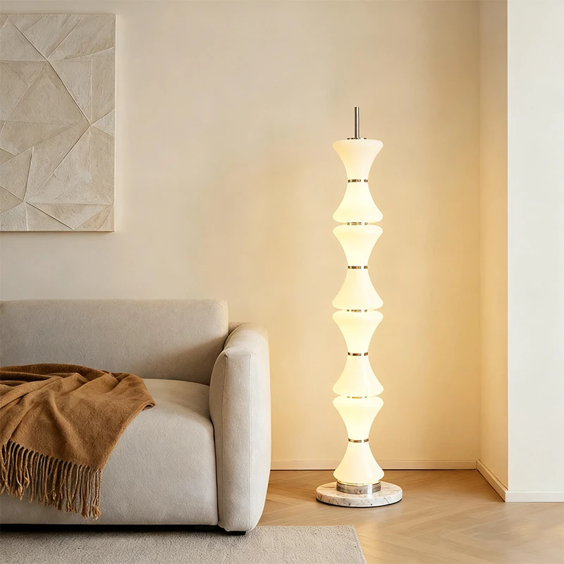 

Italian minimalist living room floor lamp cream wind sofa decorative atmosphere light