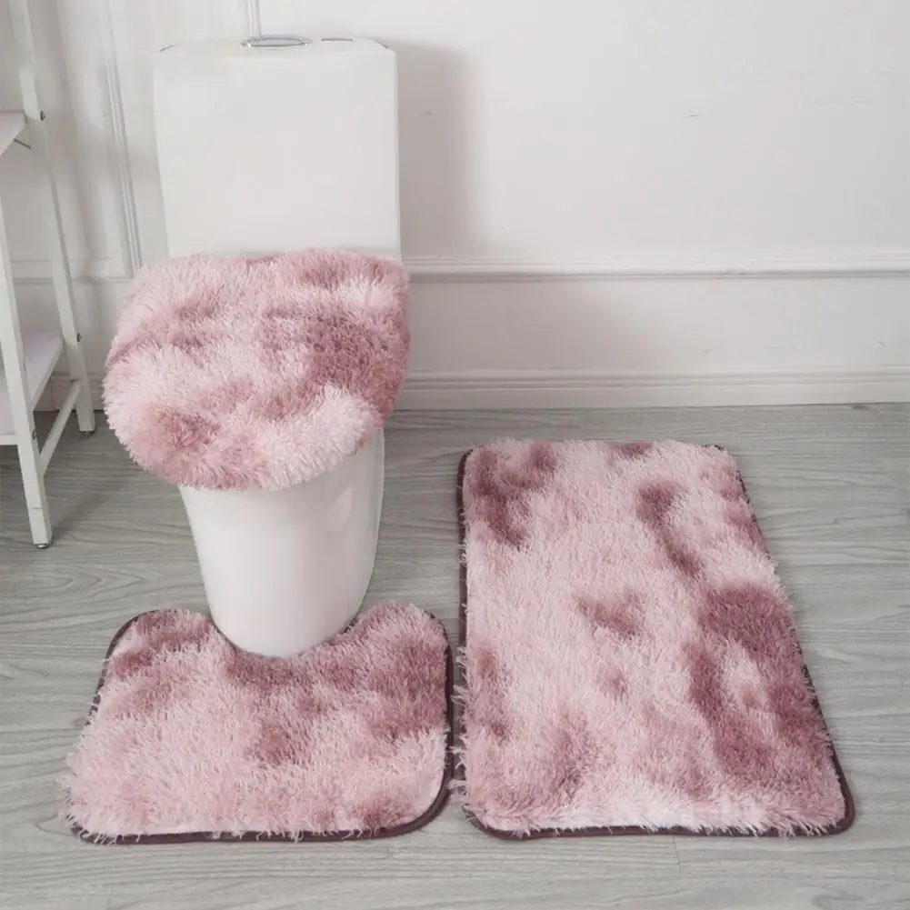 Soft Microfiber Bath Rug Set Luxurious 3-piece Bathroom Rug Set with Non-slip Backing Soft Microfiber Bath Mat for Bathroom