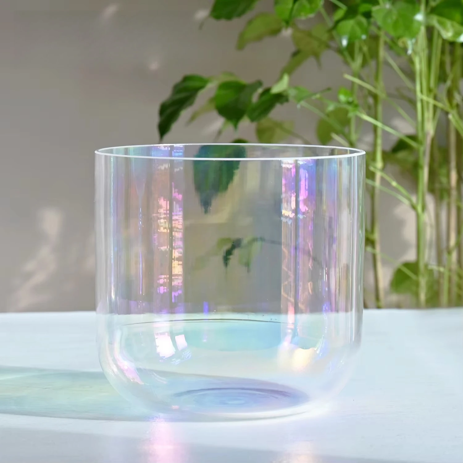 6 Inch Natural Cosmic Light Alchemy Clear Quartz Crystal Singing Bowl for Sound Healing with Mallet