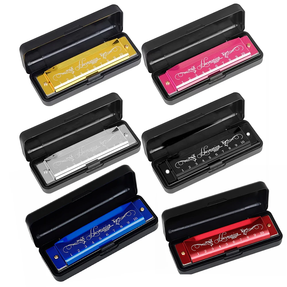 IRIN 10 Hole 10 Tone Woodwind Instrument Harmonica Colorful C Key Harmonica Suitable for Beginners Teaching Playing Gift