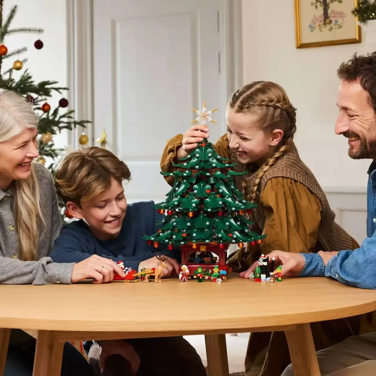 2025 جديد متوافق 41843 شجرة عيد الميلاد العائلية الديكور اللبنات نموذج قوالب بناء لتقوم بها بنفسك لعب للأطفال هدية عيد ميلاد #5