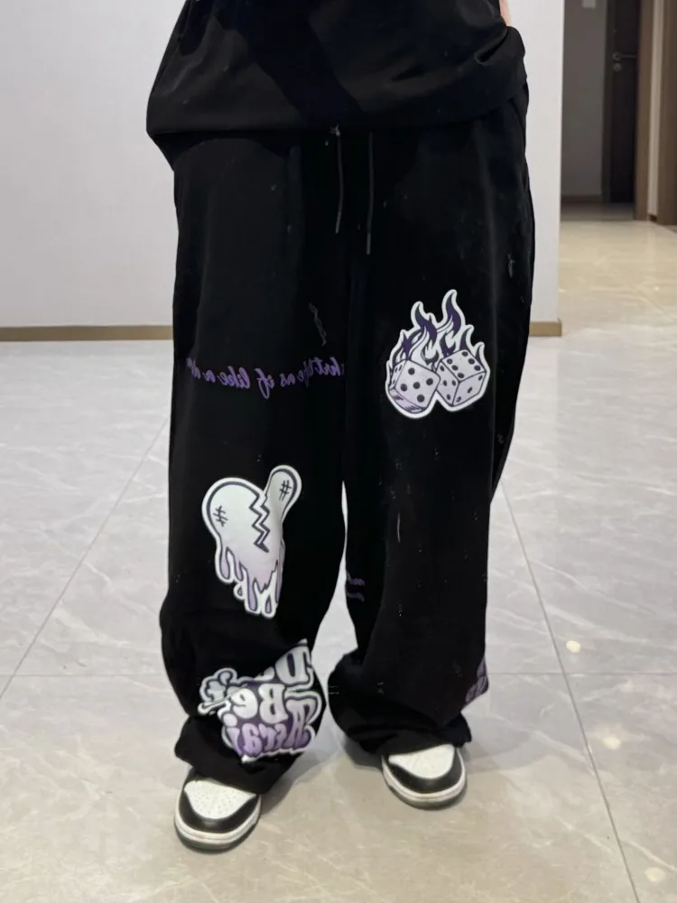 Pantalon de survêtement baggy vintage pour femme, salle de bain, salle de bain, salle de bain, salle de bain, salle de bain, salle de bain, salle de bain, salle de bain, jogging, mode coréenne, pantalon de sport surdimensionné, streetwear Harajuku, fjku