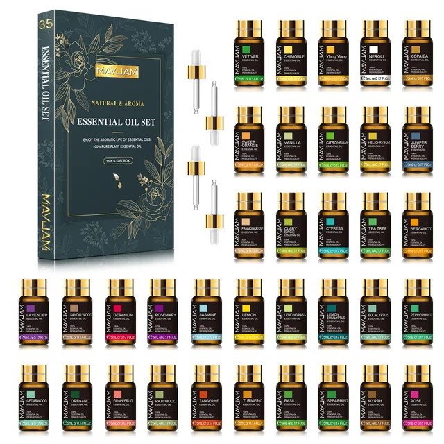 MAYJAM 35 butelek zestaw olejków eterycznych do nawilżacza lawenda eukaliptus waniliowy oregano Neroli olejek zapachowy DIY Making świeca