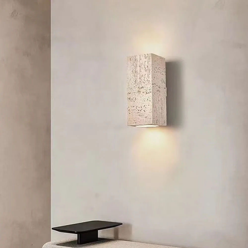 Natural Stone Wall Lamp IP65 Outdoor Waterproof Bedside Retro Sconces Lighting Fixture Home Decoration Indoor view 6