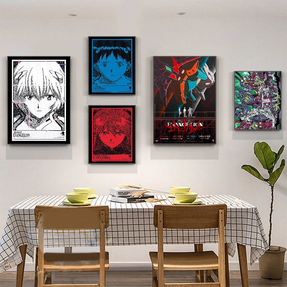 N-Neon G-Genesis E-Evangelion Anime Poster Anime Posters Sticky Vintage Room Home Bar Cafe Decor Kawaii Room Decor